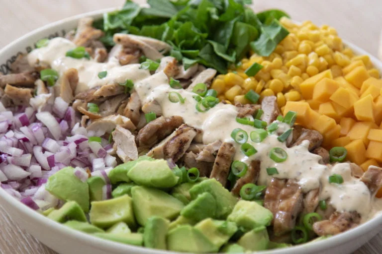 grilled chicken salad gegrilde kip salade recept