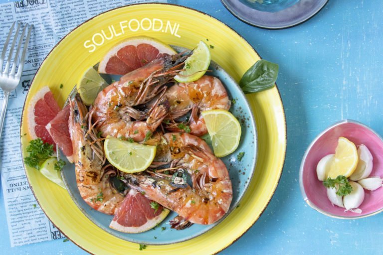 gamba's garnalen tijgergarnalen barbecue bbq recept