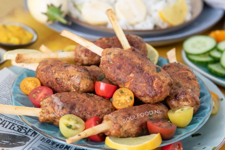 suikerriet kipspiesjes sugar cane recept recipe shish kebab chicken