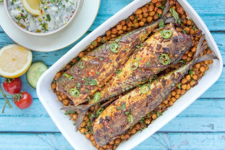spicy geroosterde makreel recept
