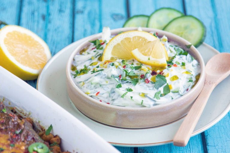 raita dipsaus komkommer yoghurt munt saus