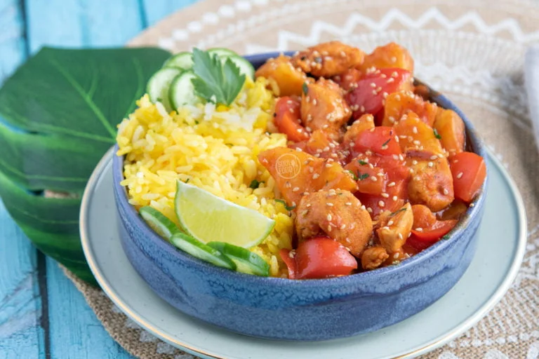 kip paprika ananas zoetzuur zoetzure saus recept