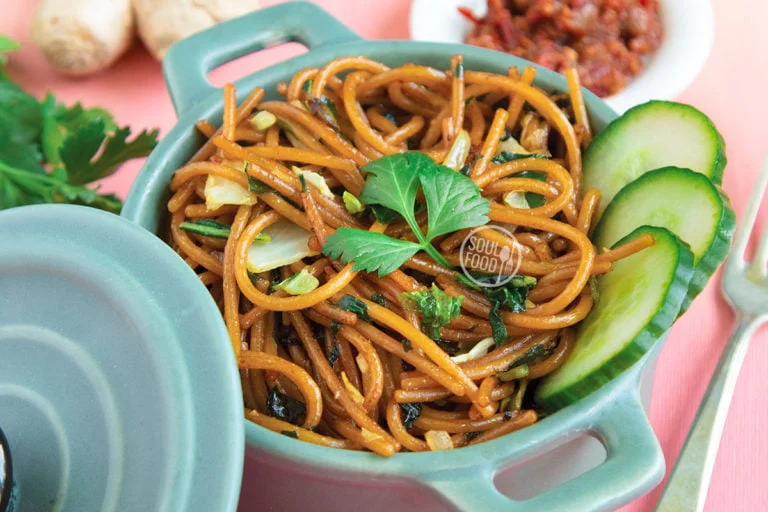 Surinamese noodles vegan spaghetti tjauw mien recipe