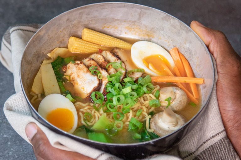 glazed chicken noodle soup ramen recept