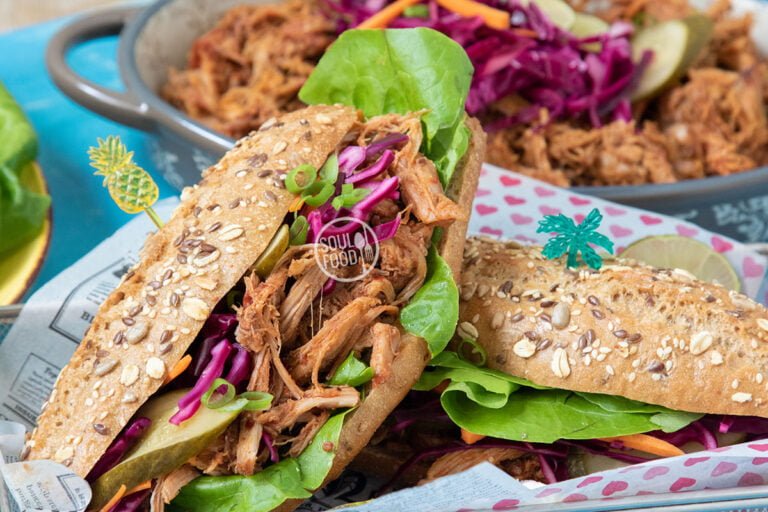pulled pork arepitas recept sandwich cola