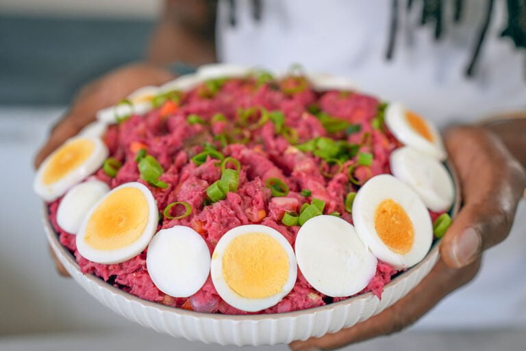 Antilliaanse roze salade rode bietensalade recept super dushi chef