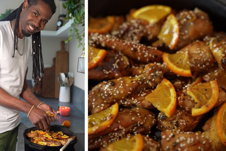 honey orange glazed chicken kip recept