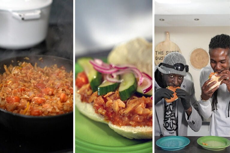 Surinaams broodje bakkeljauw van super dushi chef en Def Rhymz