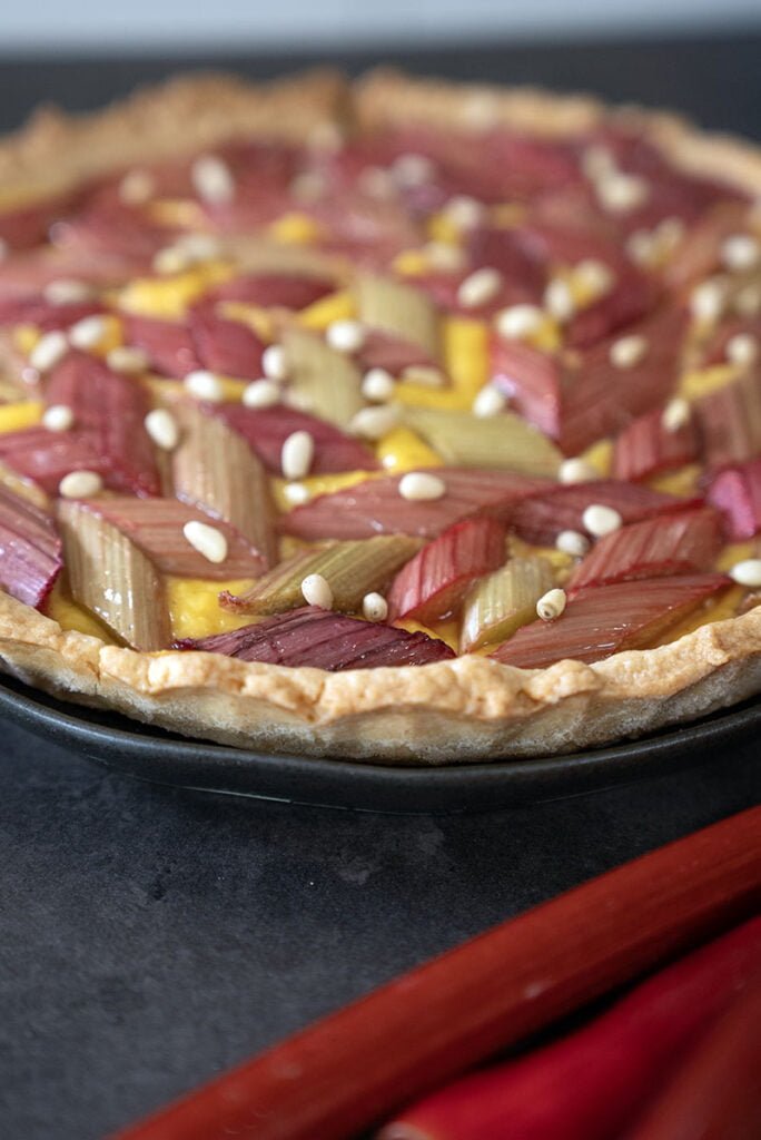 rabarbertaart cake met rabarber