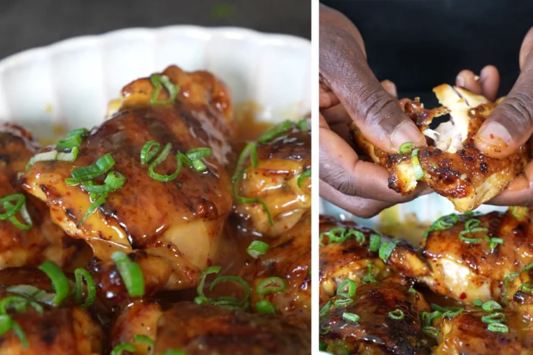 Sticky kip in sinaasappelsaus met honing - kippendijen